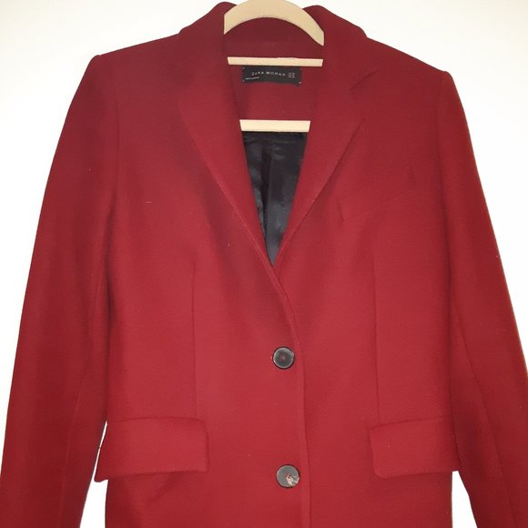 Zara Woman Red Coat - Picture 3 of 5